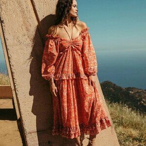 Cleobella Celia Midi Dress in Fan Block Print